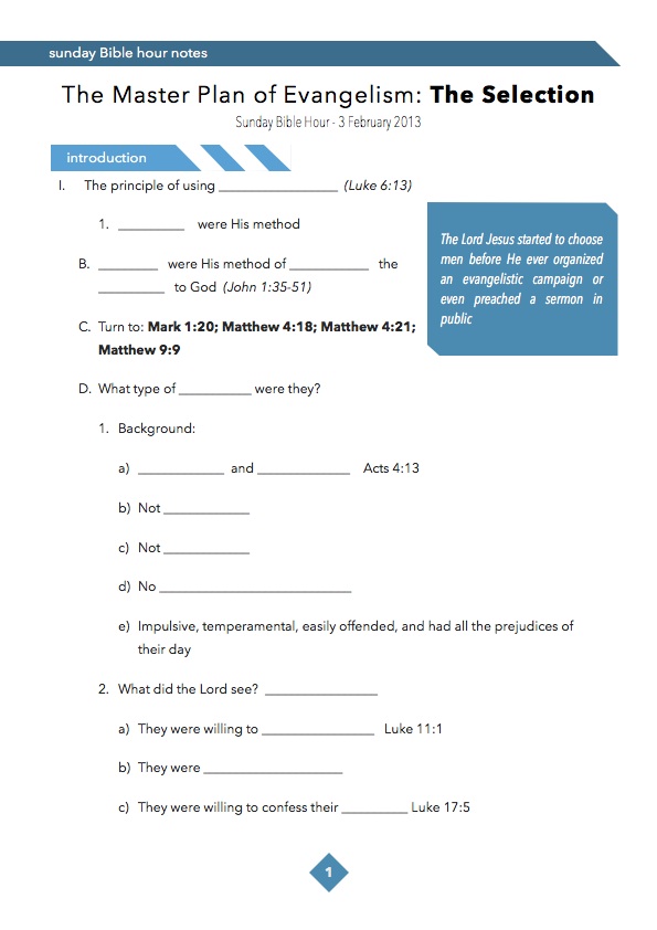 SBH 27 JAN 13 Notes